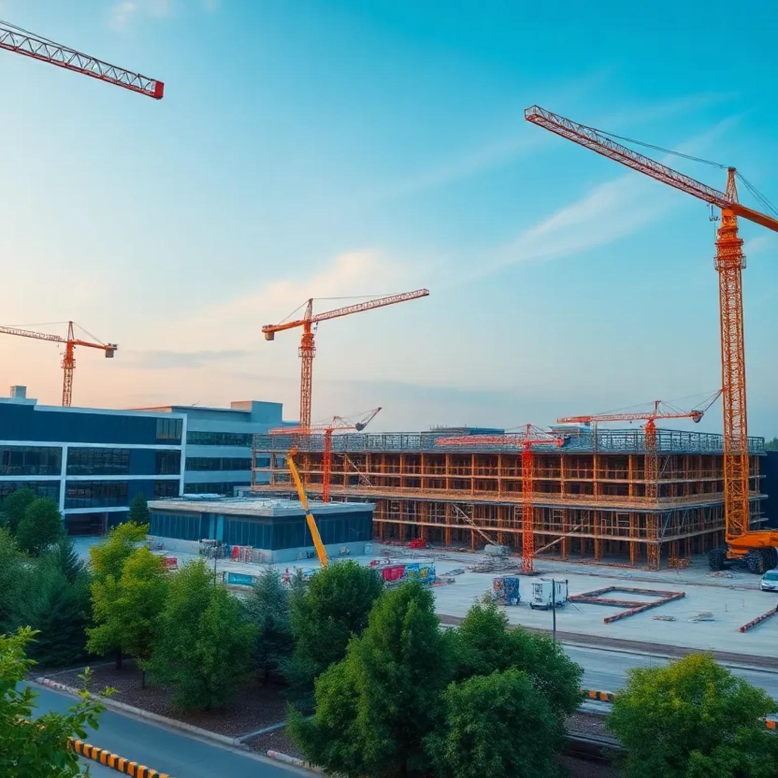 Construction site for Global Fire Science Center in Northbrook