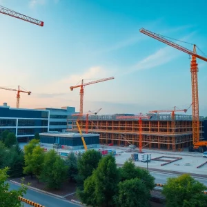 Construction site for Global Fire Science Center in Northbrook