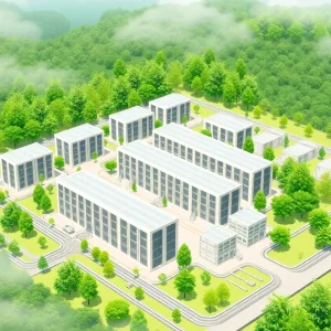 Conceptual illustration of Minooka data center complex