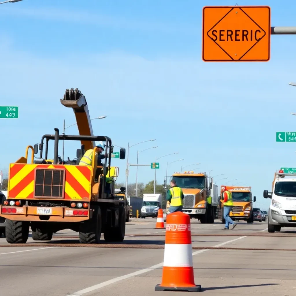 Construction workers enhancing road infrastructure in Will County