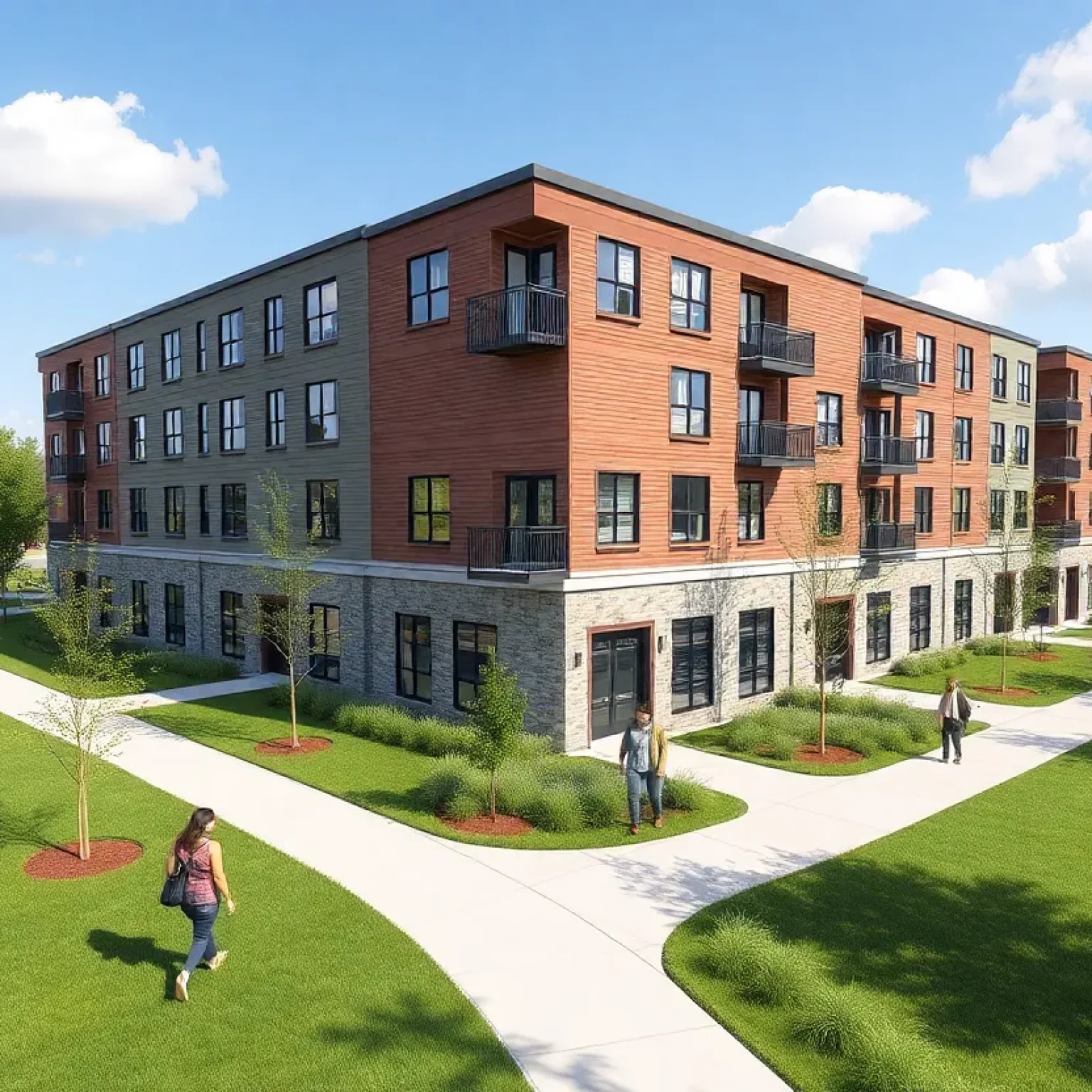 Rendering of the Liberty Point Residences housing project.