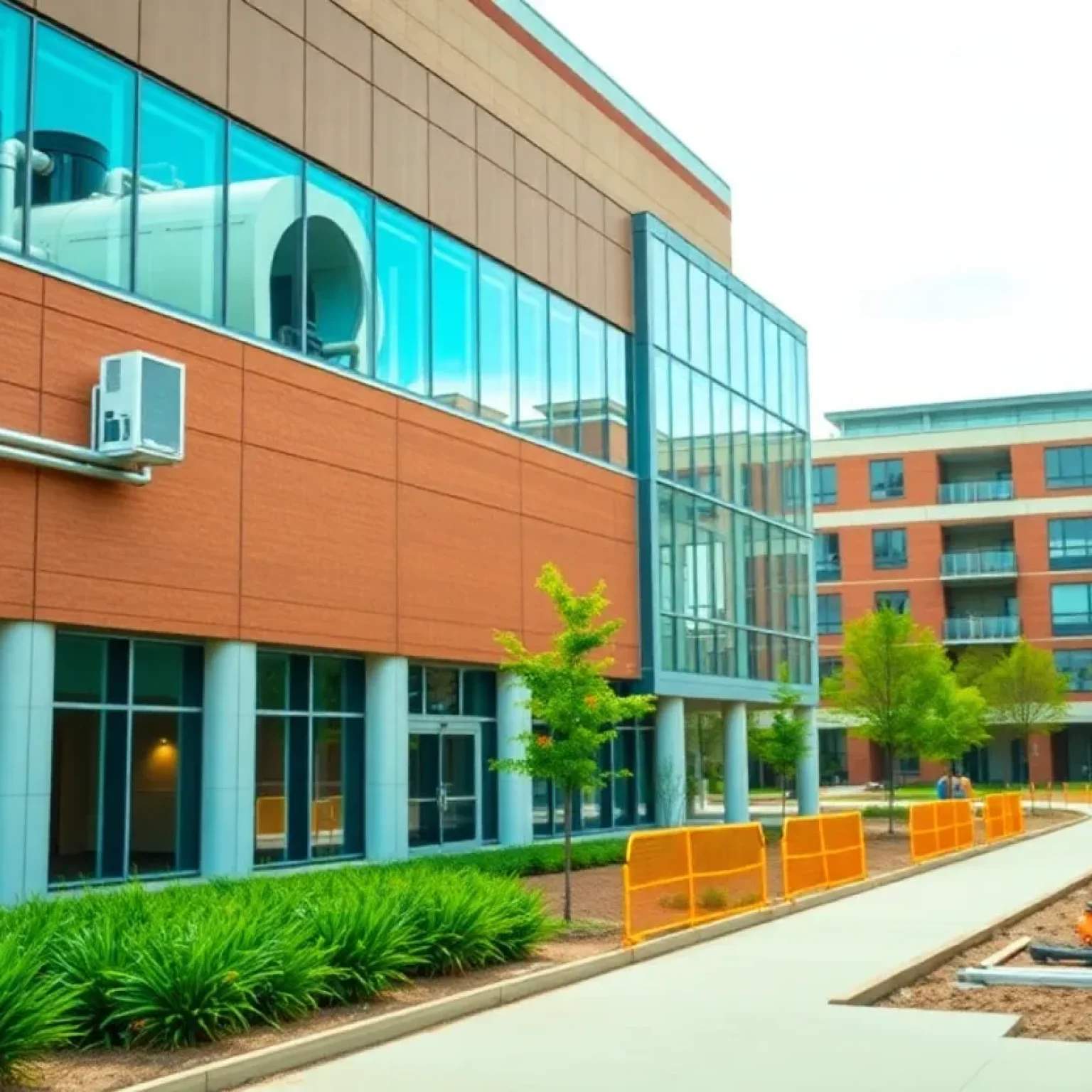 Construction site of HVAC upgrades at University of Illinois–Chicago